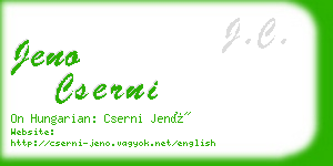 jeno cserni business card